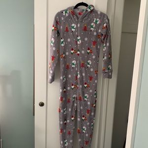 Family matching pajamas. Hoodie and footie